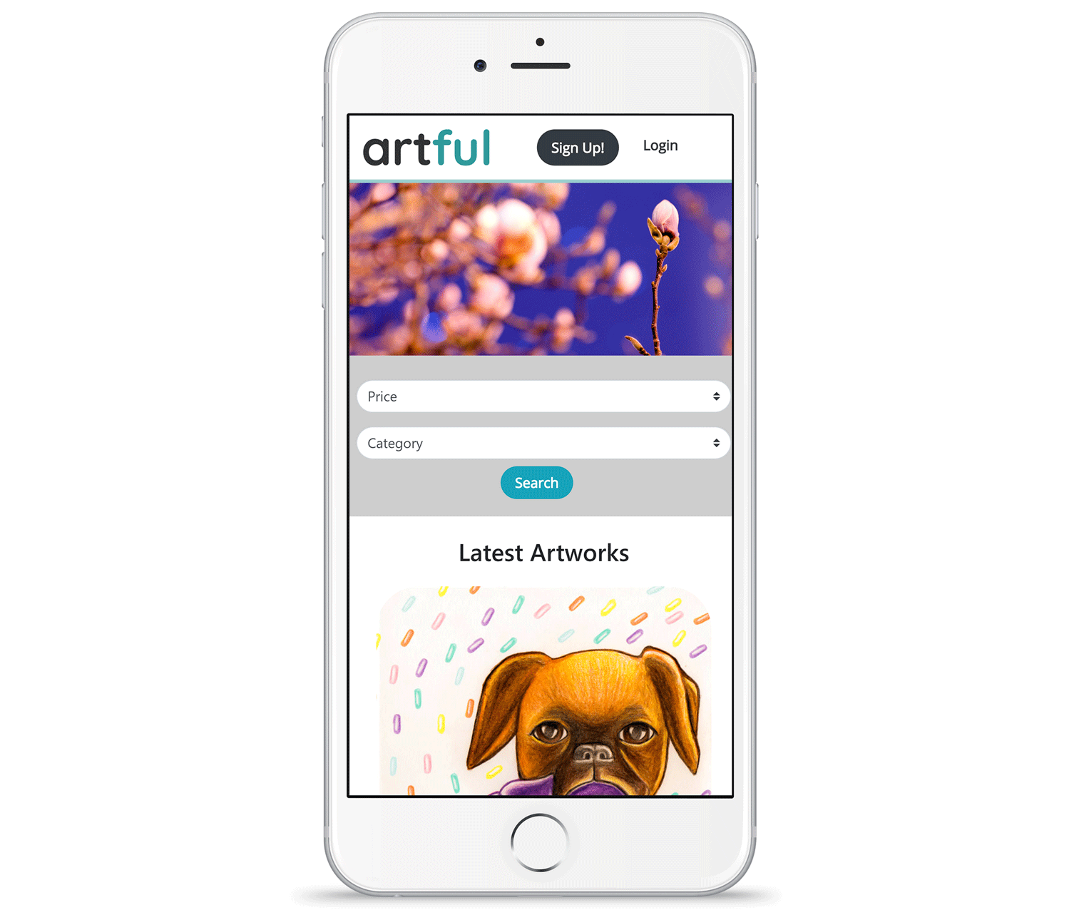 Artful app on mobile